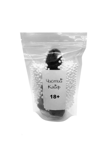 Чистый Кайф Black size M - Крафтовое мыло-член с присоской, 14х3,2 см (черный) - sex-shop.ua